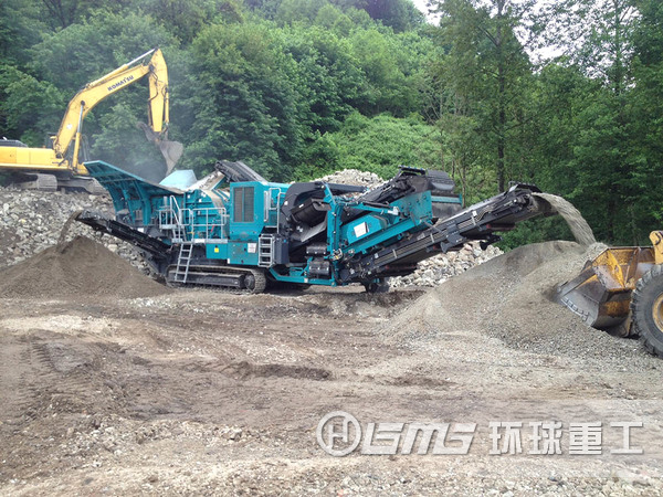 广州市工程建筑废料资源化再生工作采用移动式破碎站